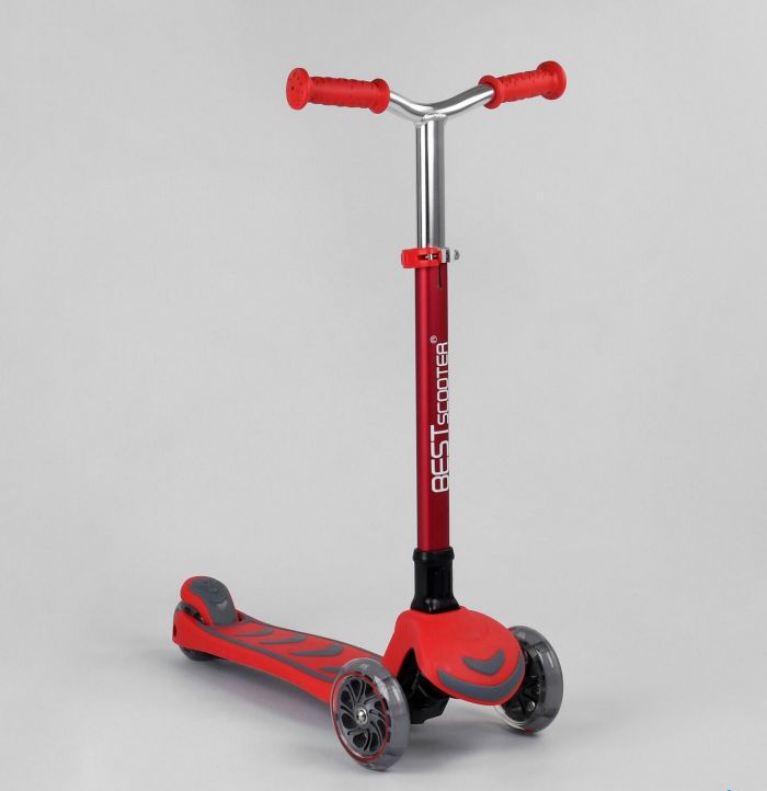 Складений трьохколісний самокат Best Scooter (Y 00325) з світлячими колесами