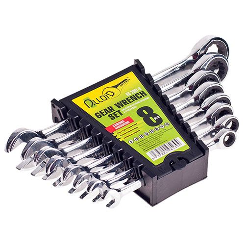 Набор ключей комбинированных трещоточных 8 предметов, 8-19мм Alloid (НК-2081-8)