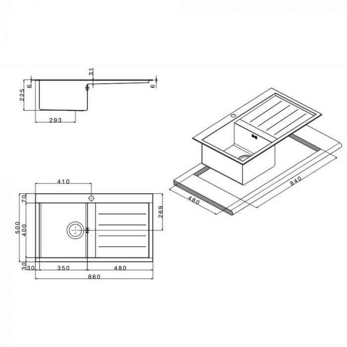 Кухонная мойка Apell Amalthea SQ861IRSC Satin