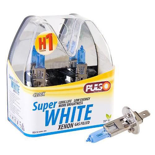 Лампи PULSO/галогенні H1/P14.5S 12v55w super white/plastic box