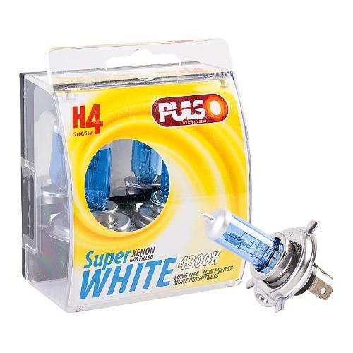 Лампи PULSO/галогенні H4/P43T 12v60/55w super white/plastic box