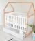 Дитяче ліжечко Angelo "Будиночок" в біло-буковому кольорі.