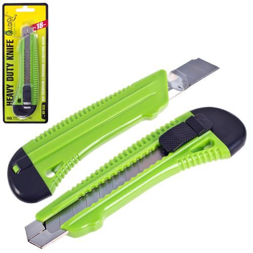 Ніж пластиковий посилений з висувним сегмент лезом 18мм Alloid