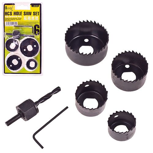 Набор корончатых фрез по дереву 6 предм (32, 38, 44, 54мм) Alloid (HS-3254)