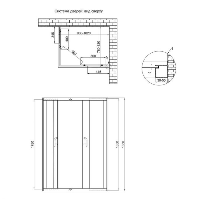 Lidz 5мм малая дверь матовая Frost WAWEL SC100x80.LOW.FR