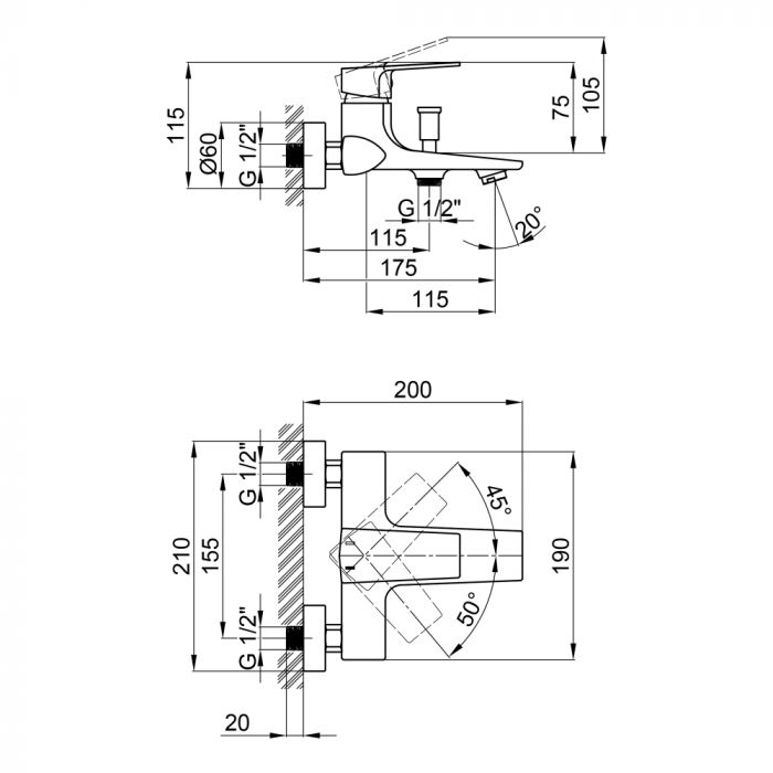 Смеситель в ванную Qtap Lodenice 3030101DC