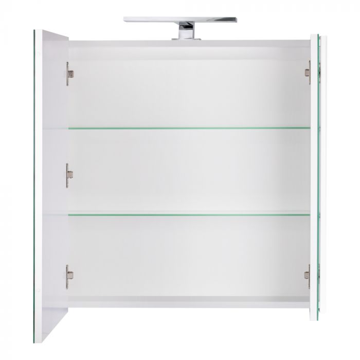 Зеркальный подвесной шкаф Qtap Albatross 700х725х460 White с LED-подсветкой QT0177ZP700LW