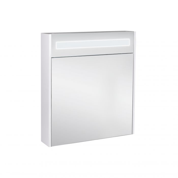 Зеркальный подвесной шкаф Qtap Robin 600х730х145 White с LED-подсветкой QT1377ZP6001W