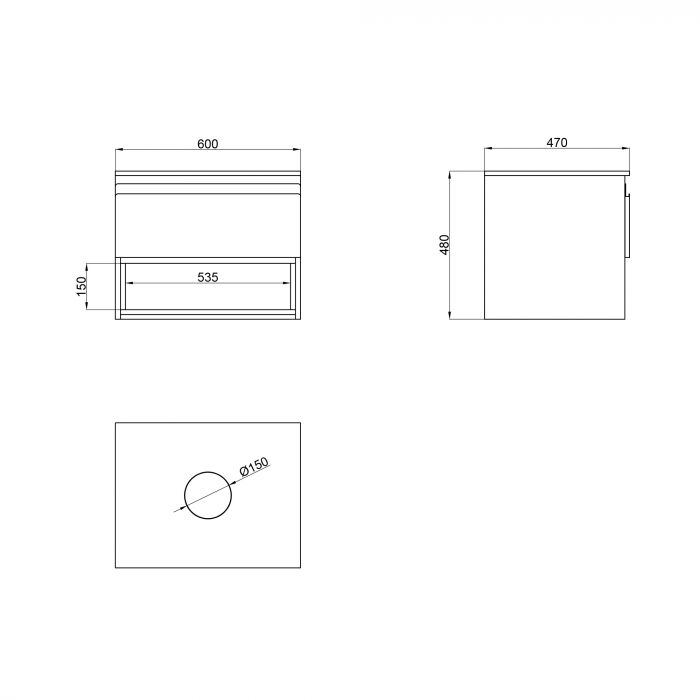 Тумба підвісна Qtap Robin 600х476х470 White/Whitish oak зі стільницею QT1379TPН6001WWO