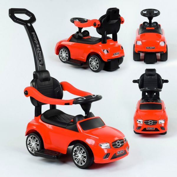 Автомобіль-толокар з ручкою JOY (806 S-17430), кольору ЧЕРВОНИЙ