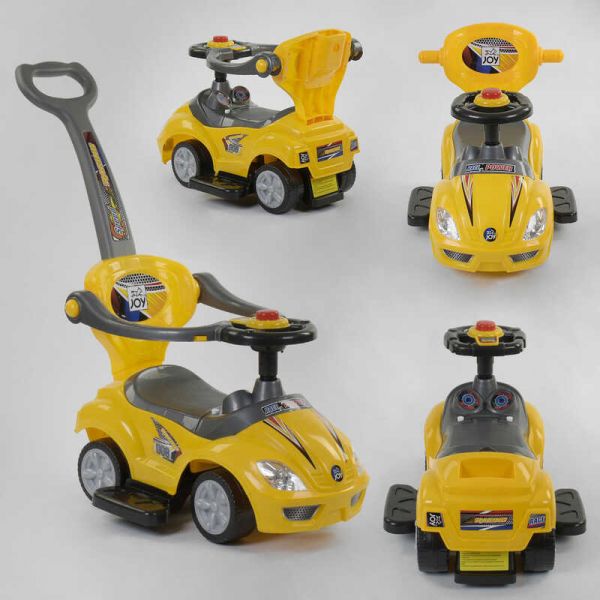 Автомобіль-толокар JOY Жовтий (9630-Y) з батьківською ручкою