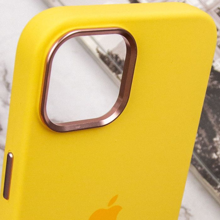 Чохол Silicone Case Metal Buttons (AA) для Apple iPhone 14 (6.1")