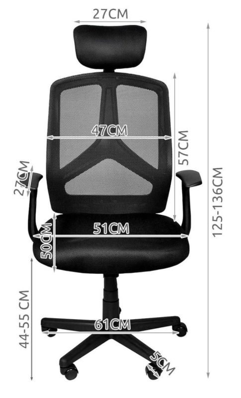 Офісне крісло MALATEC 8981 Чорний, Iso Trade,  Спинка-сітка