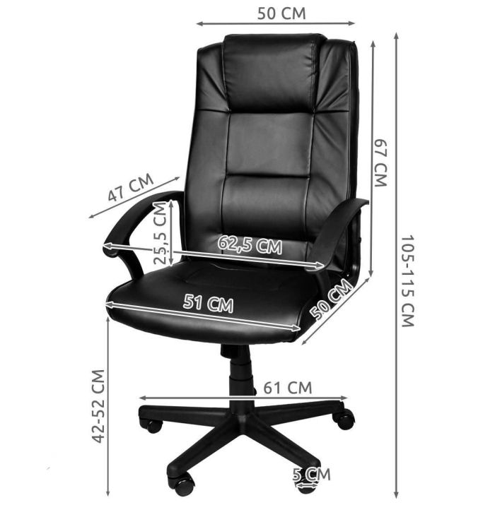 Офісне крісло MALATEC 8982 Чорний, Iso Trade,  штучна шкіра (шкірозамінник)