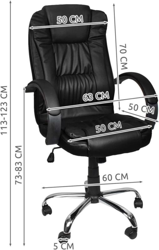 Офісне крісло MALATEC 8983 Чорний, Iso Trade,  штучна шкіра (шкірозамінник)