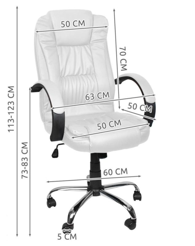 Офісне крісло MALATEC 8984 Білий, Iso Trade,  штучна шкіра (шкірозамінник)