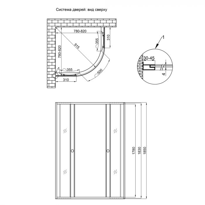 Душевая кабина Lidz Wieza SC80x80.SAT.LOW.L, стекло Linie 4 мм без поддона