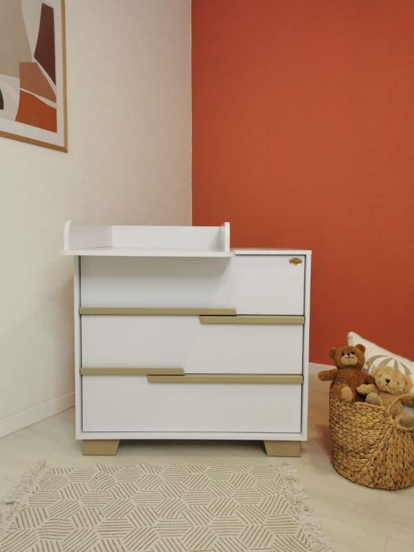 Комод пеленатор Angelo Loft в цвете белый с мокко 90 см.