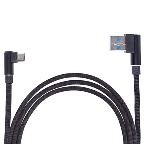 Кабель USB - Micro USB (Black) 90°
