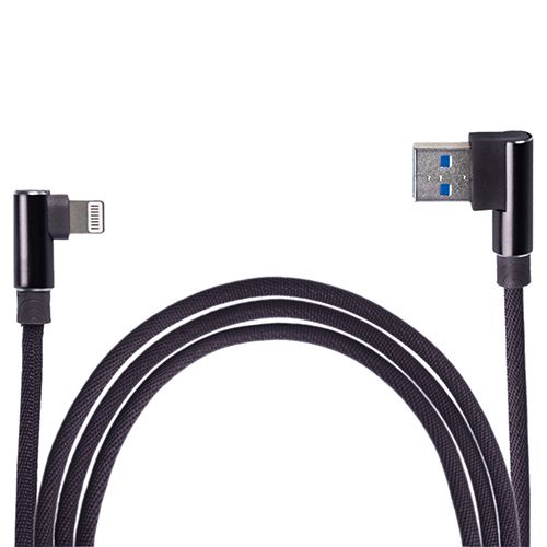 Кабель USB - Apple (Black) 90° ((100) Bk 90°)