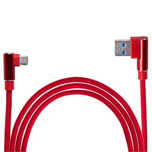 Кабель USB - Micro USB (Red) 90°
