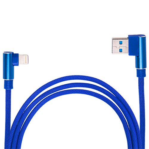 Кабель USB - Micro USB (Blue) 90°