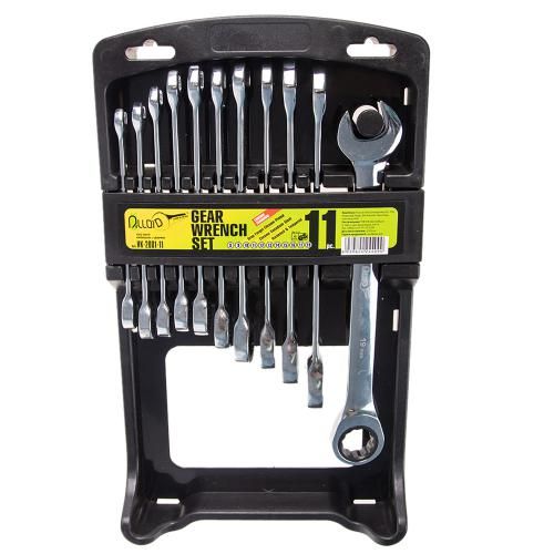 Набір ключів комбінованих тріскачкових 11 предметів , 8-19мм Alloid