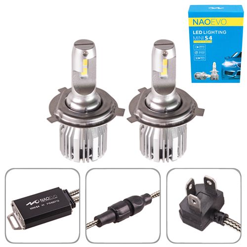 Лампы NAOEVO S4/LED/H4/Flip Chip/9-16V/30W/3600Lm/3000K/4300K/6500K (S4-H4)