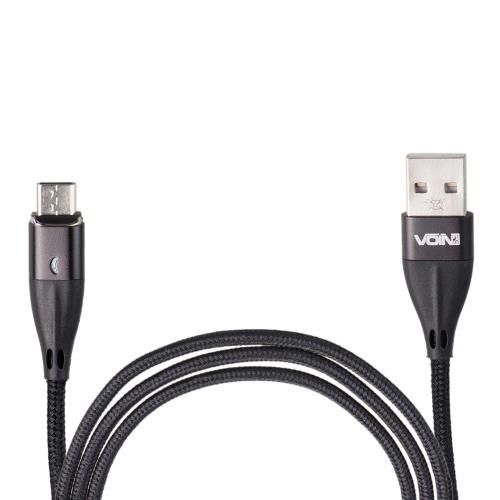 Кабель магнітний VOIN USB - Type C 3А, 2m, black (швидка зарядка / передача даних)