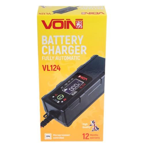 Зарядний пристрій VOIN VL-124 12V/4A/3-120AHR/LCD/Iмпульсний