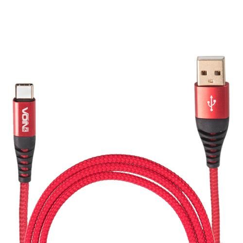 Кабель VOIN CC-4202C RD USB - Type C 3А, 2m, red (швидка зарядка/передача даних)