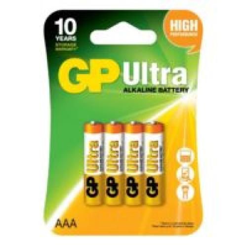 Батарейка GP ULTRA ALKALINE 1.5V 24AU-S4 щелочная, LR03, ААА