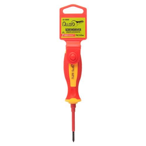 Викрутка діелектрична 1000В, VDE хрест PH0 3х60мм (SD-03060) Alloid (SD-03060)