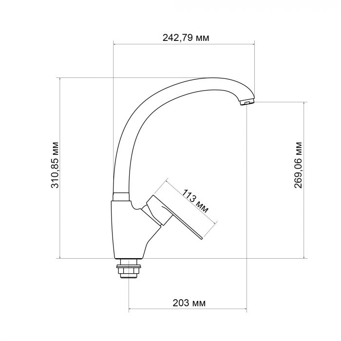 Змішувач для кухні Lidz Tani 007F (k40) LDTAN007FCRM44970 Chrome