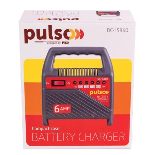Зарядний пристрій PULSO BC-15860 6&12V/6A/15-80AHR/світлодіодн.індик.