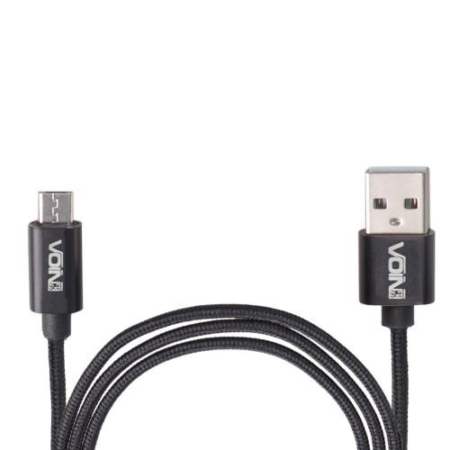 Кабель VOIN USB - Micro USB 3А, 1m, black (быстрая зарядка/передача данных)