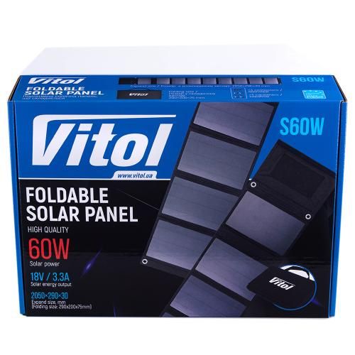 Портативная солнечная панель, складная S60W, 60Вт/18В/3,3А