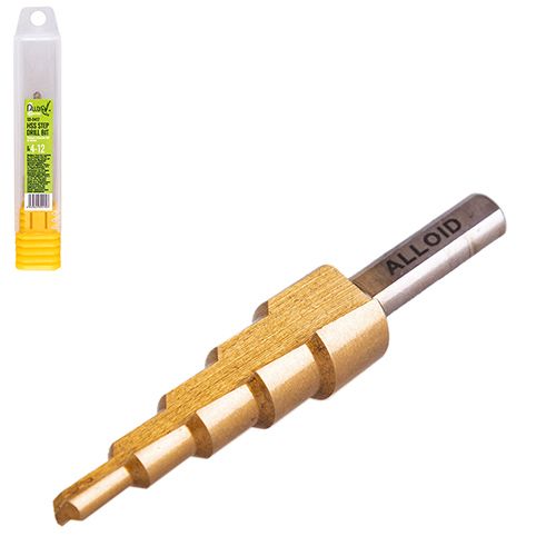 Alloid. Свердло ступеневе по металу HSS, 4-12мм
