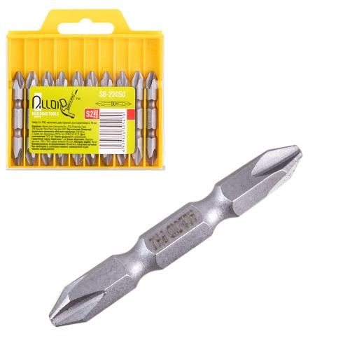 Alloid. Набір біт магнітних двосторонніх для шуруповерта PH2  50мм, S2 (10шт)