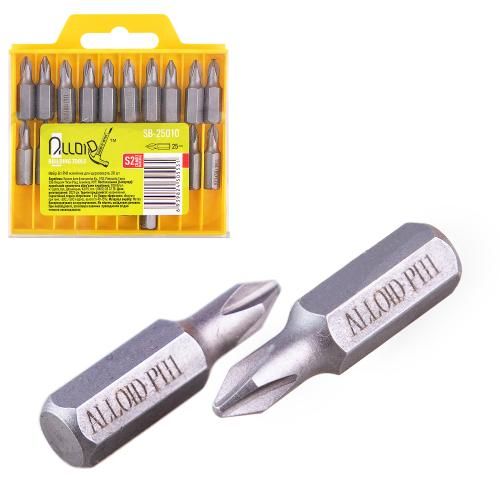 Alloid. Набір біт магнітних для шуруповерта  PH1 25мм, S2 (20шт)