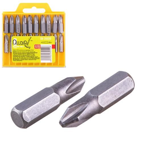 Alloid. Набір біт магнітних для шуруповерта  PH2  25мм, S2 (20шт)