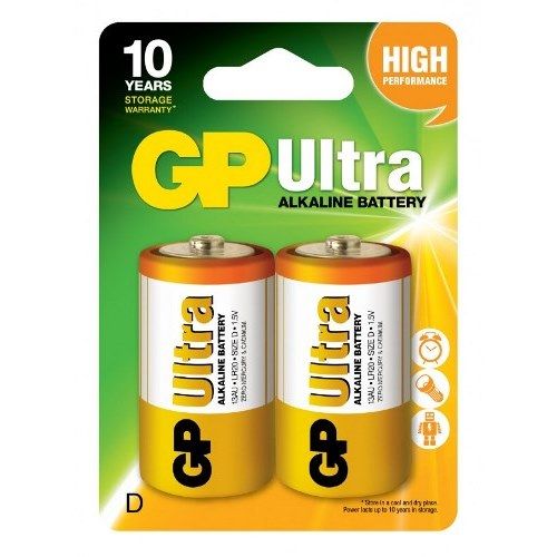 Батарейка GP ULTRA ALKALINE 1.5V 13AU-U2 щелочная, LR20, D