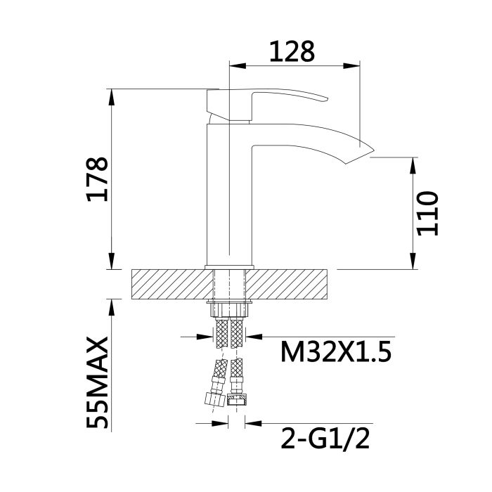 Змішувач для раковини Qtap Swan Cascada QTSWA270CRW45568 Chrome/White