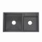Мойка для кухни с двумя чашами интегрированная Lidz Handmade H7843 (LDH7843BPVD45586) Brushed Black PVD 3,0/1,0 мм