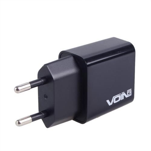 Сетевое зарядное устройство VOIN 28W, 2 USB, QC3.0 (Port 1-5V*3A/9V*2A/12V*1.5A. Port 2-5V2A)