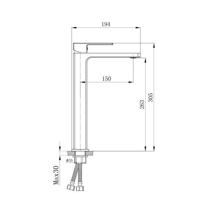 Змішувач для раковини Qtap Gemini високий QTGEM269CRW45679 Chrome/White