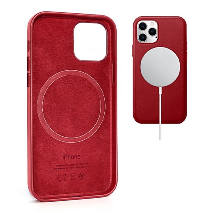 Шкіряний чохол Leather Case (AAA) with MagSafe and Animation для Apple iPhone 12 Pro / 12 (6.1")