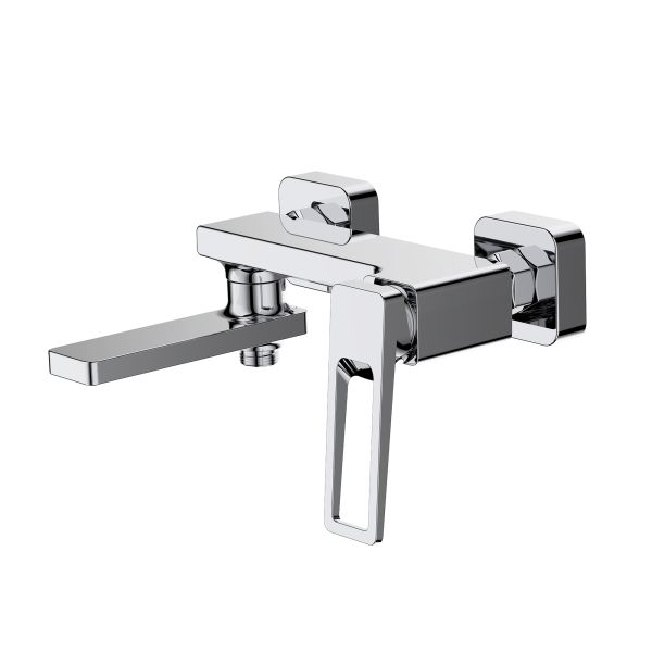 Смеситель для ванны Qtap Gemini Loopi с поворотным изливом (с душевым гарнитуром) QTGEM260CRM45701 Chrome