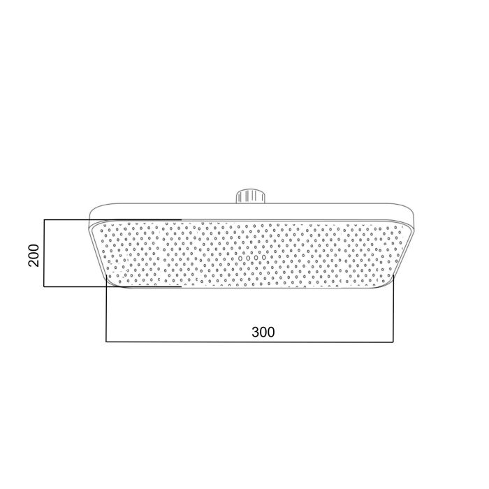 Лійка для верхнього душу Qtap Hlavova 300x200 мм прямокутна QTHLA107BLM45783 Black Matt