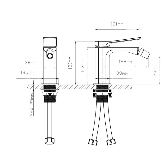 Змішувач для біде Qtap Slavonice QTSLA255CRM45921 Chrome